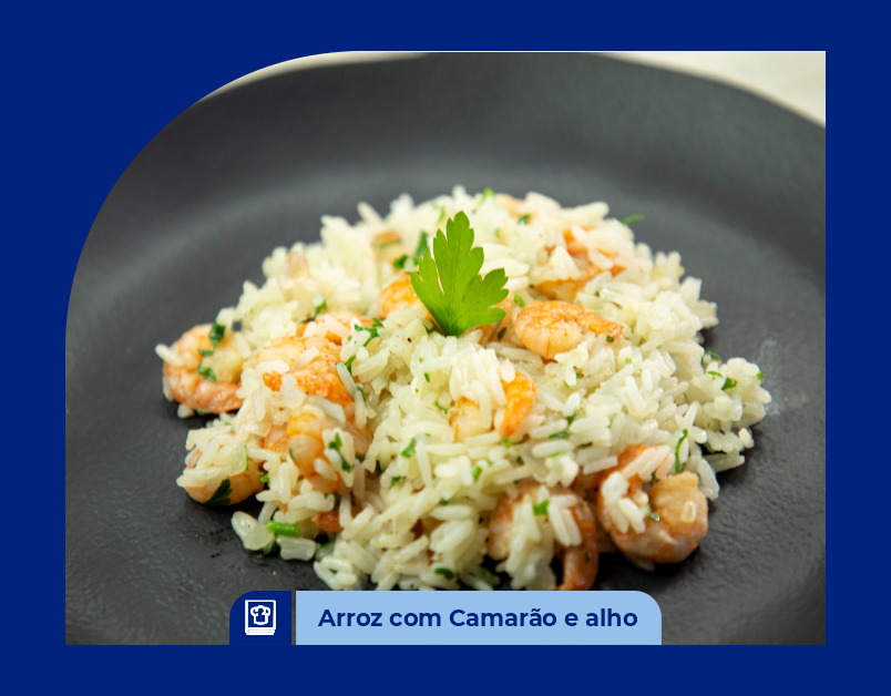 Arroz com Camarão e Alho