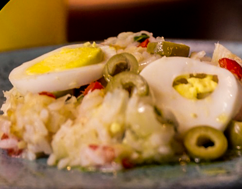 Arroz com Bacalhau e Legumes